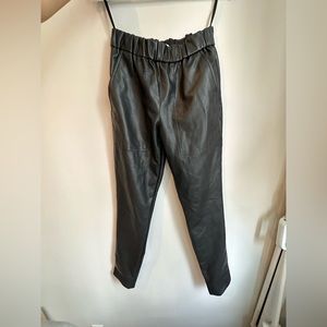 Tibi straight leg vegan leather pants